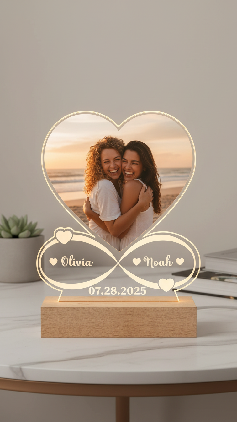 Cadre photo cœur : votre amour gravé, pour toujours.