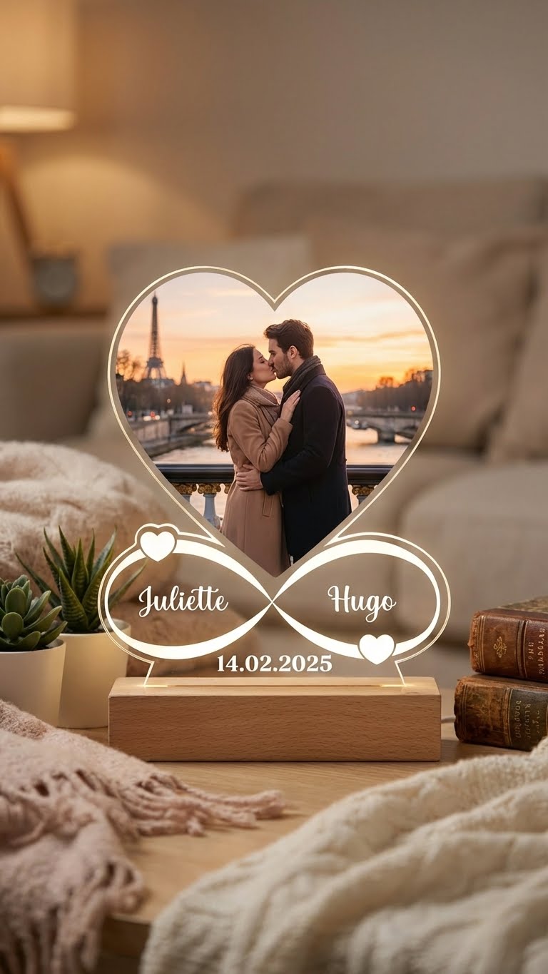 Cadre photo cœur : votre amour gravé, pour toujours.