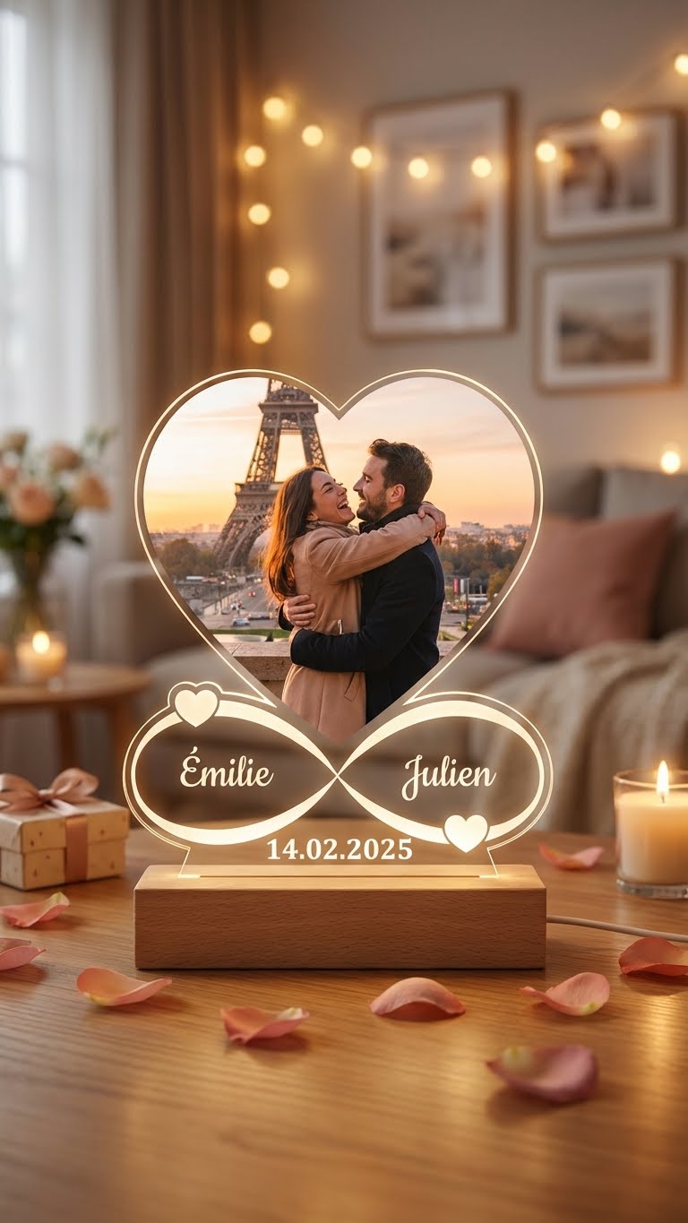 Cadre photo cœur : votre amour gravé, pour toujours.