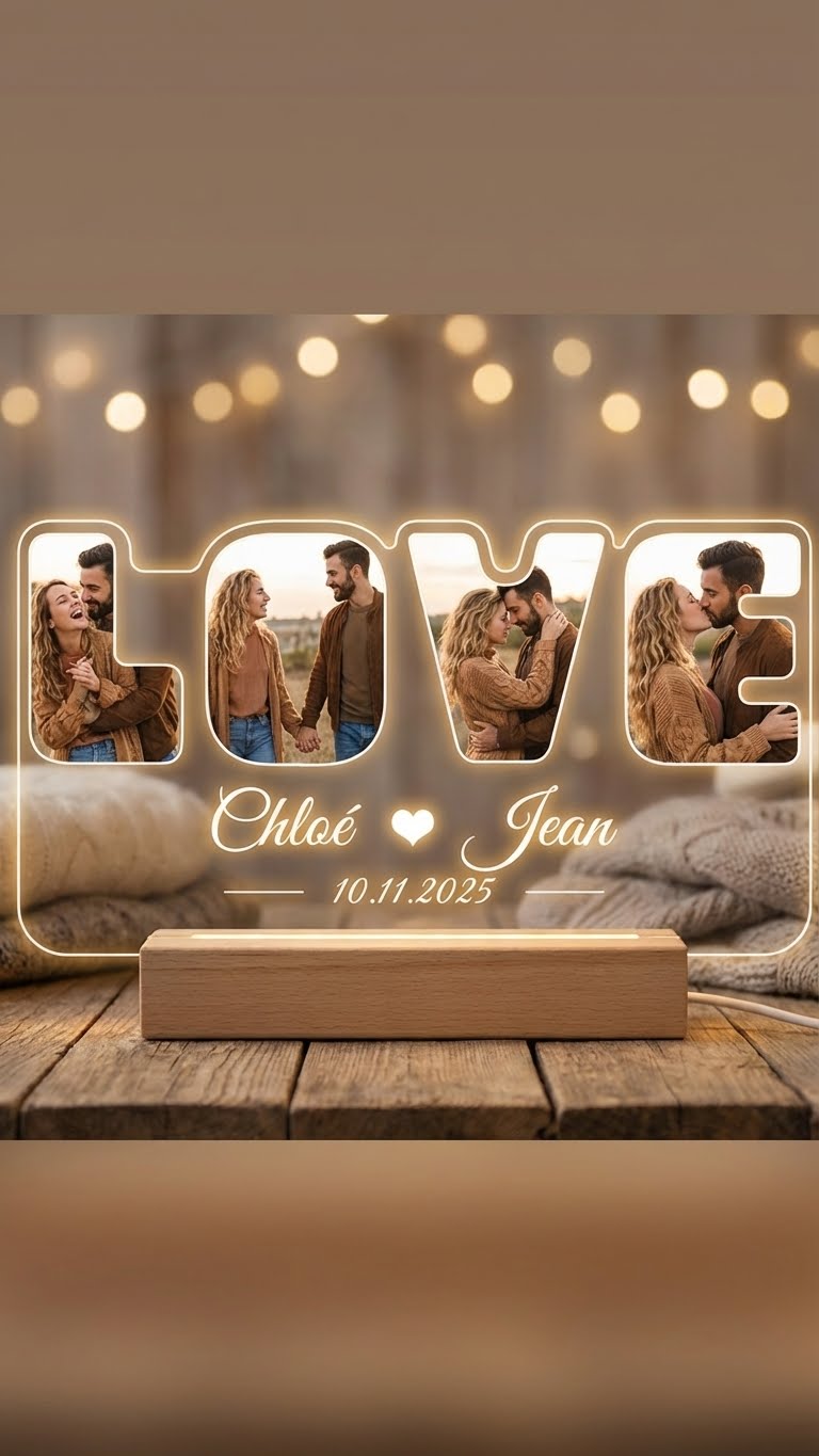Le Cadre 'LOVE' Lumineux : Gravez l'Éclat de Votre Histoire d'Amour