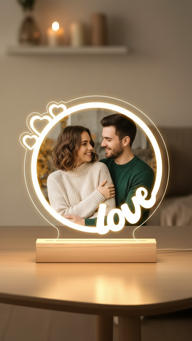 Le néon 'Love' personnalisé : sublime tes souvenirs, illumine son cœur.