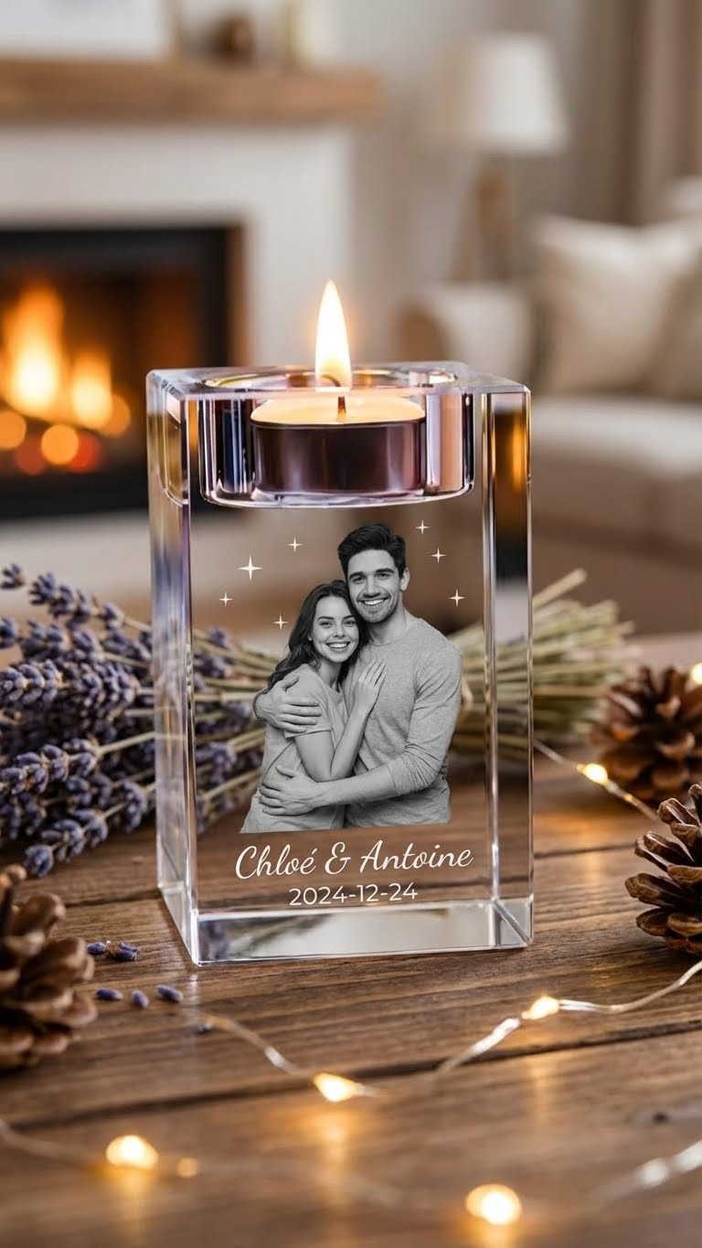 Candélabre en Cristal Personnalisé - Un cadeau mémorable pour vos proches!