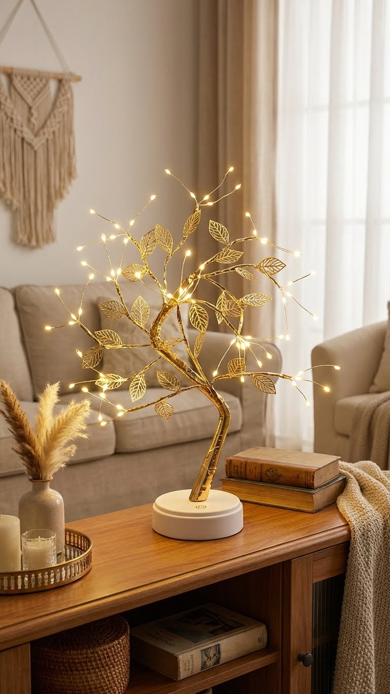 Lumière Arbre Doré – Le Cadeau qui Illumine les Cœurs