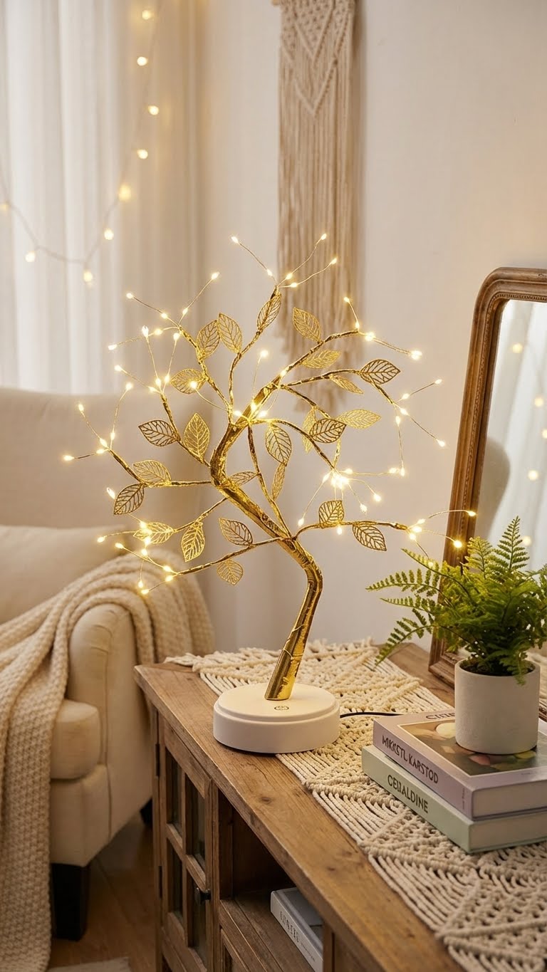 Lumière Arbre Doré – Le Cadeau qui Illumine les Cœurs