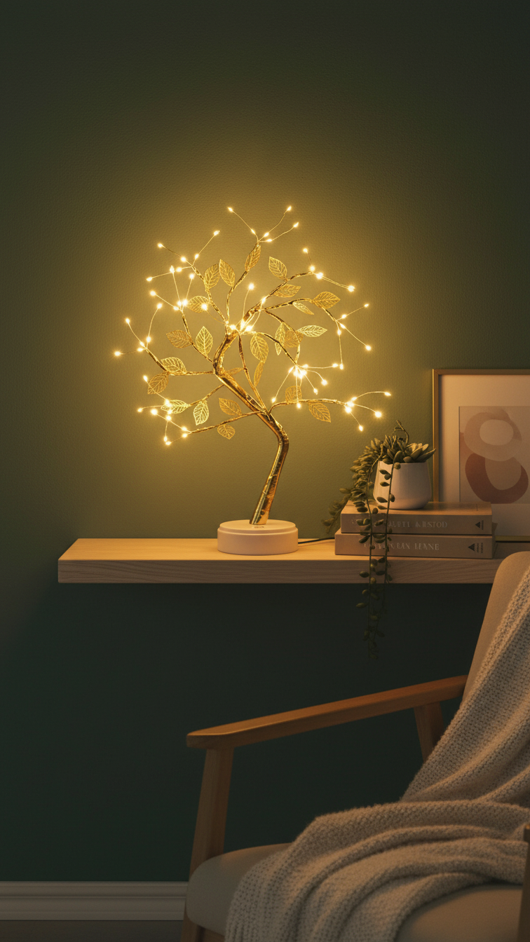 Lumière Arbre Doré – Le Cadeau qui Illumine les Cœurs