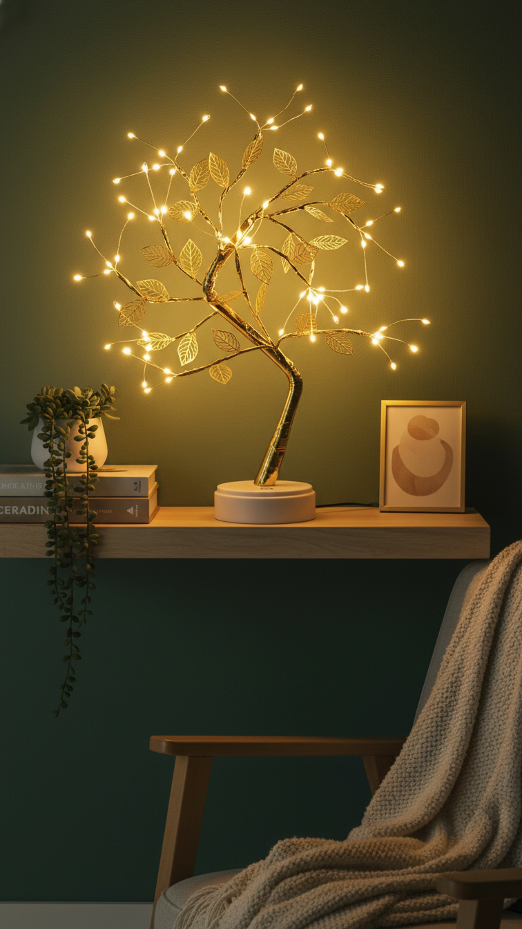 Lumière Arbre Doré – Le Cadeau qui Illumine les Cœurs