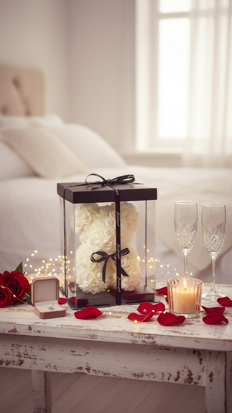 Ours en Roses : Tendresse Éternelle