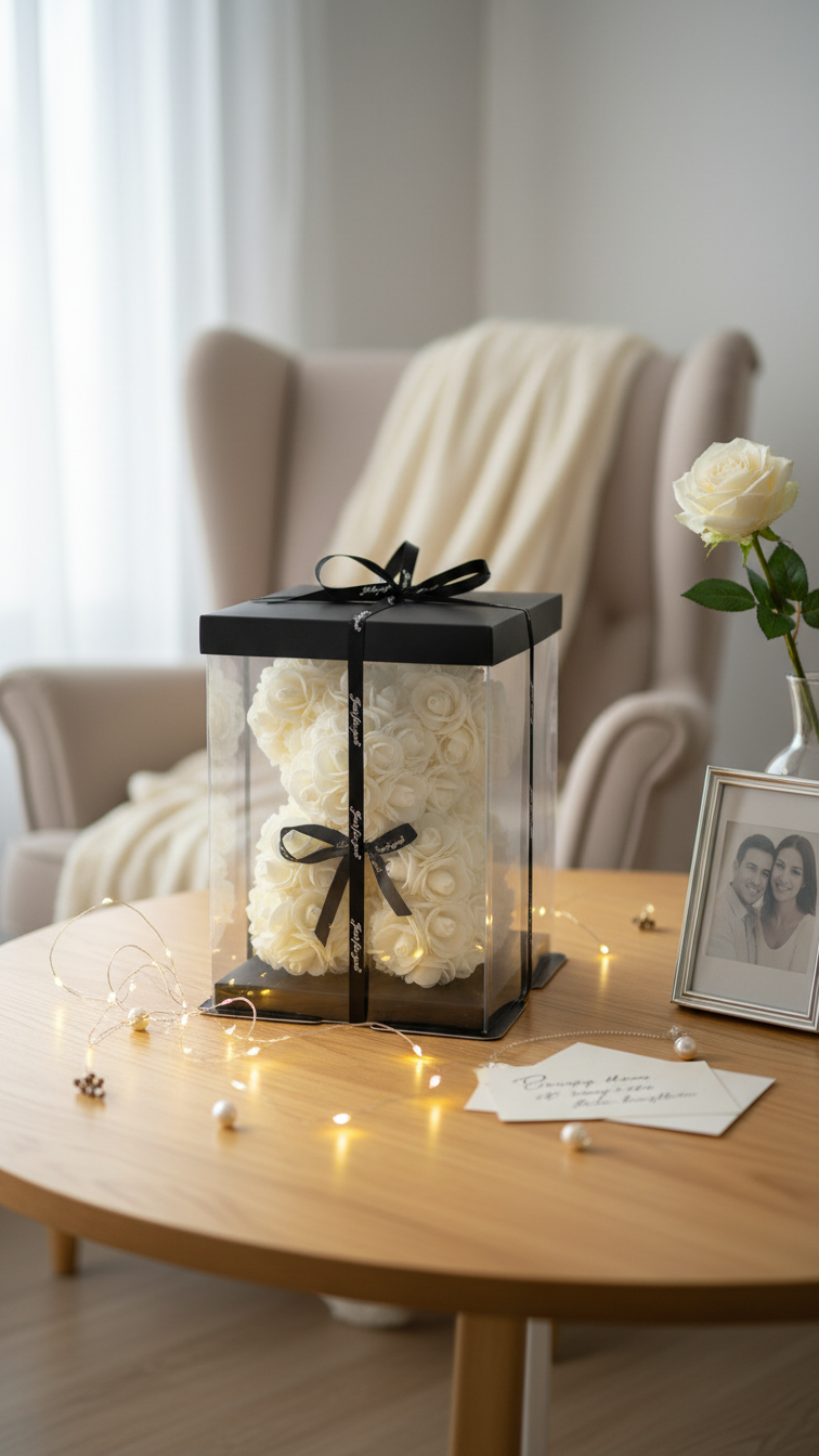 Ours en Roses : Tendresse Éternelle