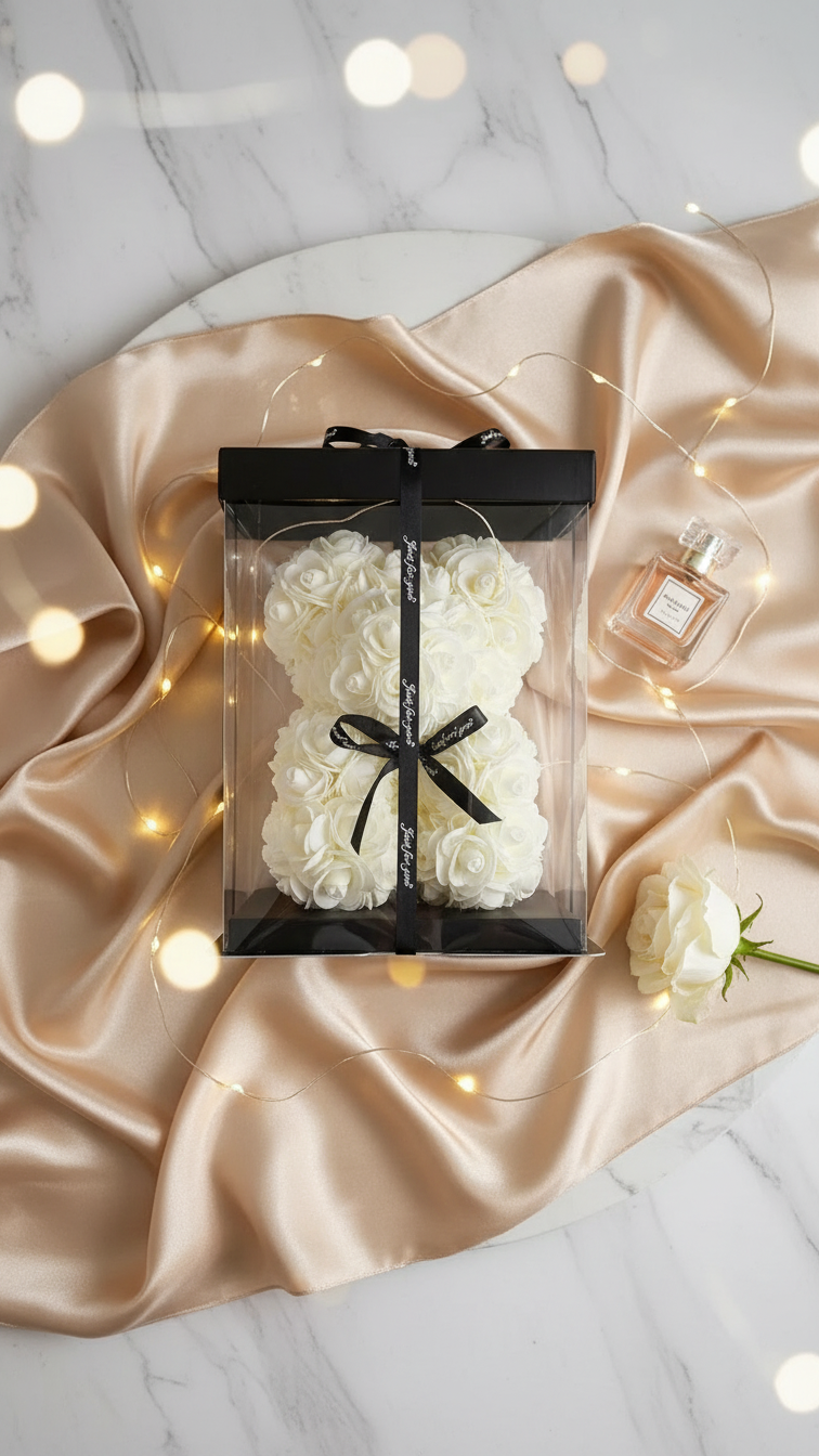 Ours en Roses : Tendresse Éternelle