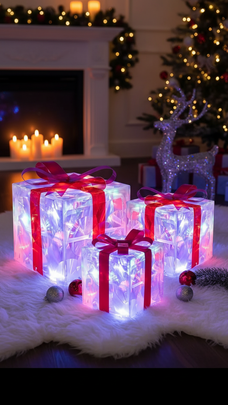 3 boîtes de Noël lumineuses: l'éclat qui fait rêver!