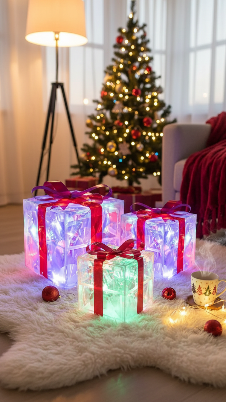 3 boîtes de Noël lumineuses: l'éclat qui fait rêver!