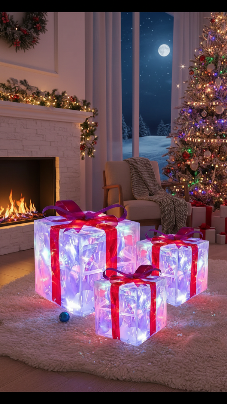 3 boîtes de Noël lumineuses: l'éclat qui fait rêver!