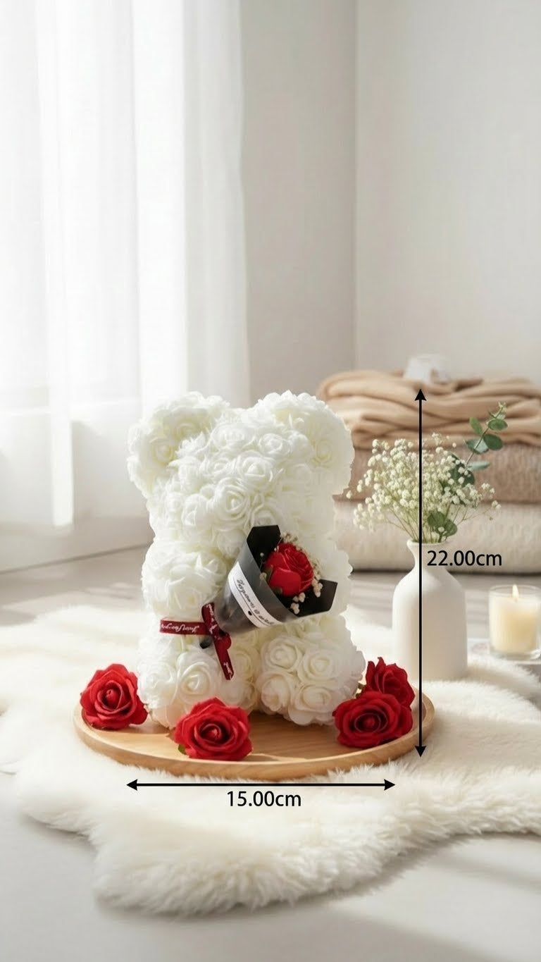 Ours en Roses Éternelles - Un geste inoubliable de tendresse